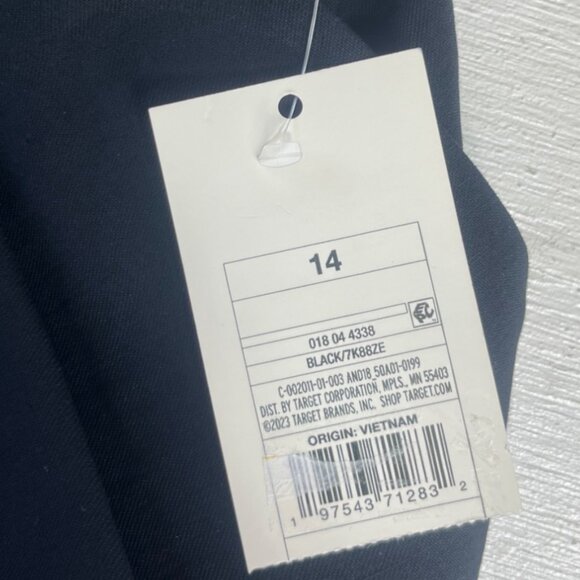 A New Day Wide Leg Pants Womens Size 14 Black New Pleated - Picture 8 of 9